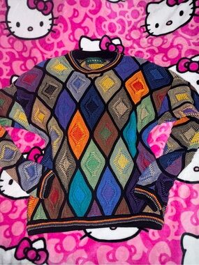 Tundra Multicolor Diamond-Pattern Crewneck Sweater